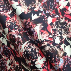 Bomuldsstof med smukke dystre bonderoser - pr. 0,25 meter