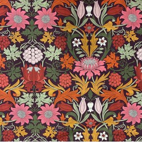 Liberty bomuld i mrk lilla med store, klare blomster - pr. 0,25 meter 