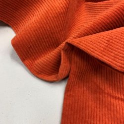 Bredriflet bomuldsfljl i brndt orange - pr. 0,25 meter