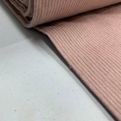 Bredriflet bomuldsfljl i lys rosa - pr. 0,25 meter