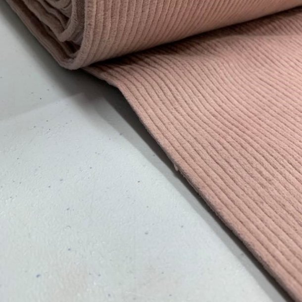 Bredriflet bomuldsfljl i lys rosa - pr. 0,25 meter