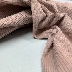 Bredriflet bomuldsfljl i lys rosa - pr. 0,25 meter