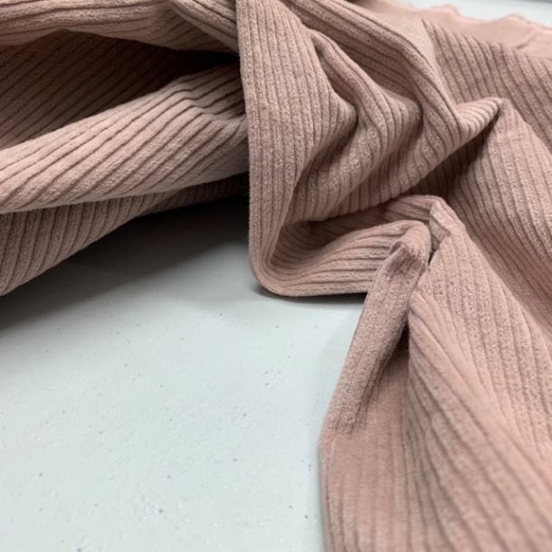 Bredriflet bomuldsfljl i lys rosa - pr. 0,25 meter