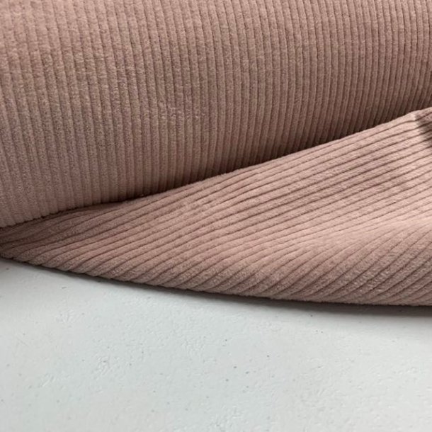 Bredriflet bomuldsfljl i lys rosa - pr. 0,25 meter