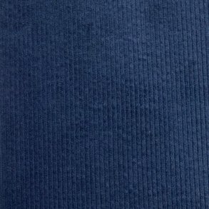 Bredriflet bomuldsfljl i mrkebl - pr. 0,25 meter