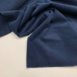 Bredriflet bomuldsfljl i mrkebl - pr. 0,25 meter