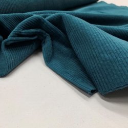 Bredriflet bomuldsfljl i petrol - pr. 0,25 meter