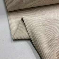 Bredriflet bomuldsfljl i sandfarve - pr. 0,25 meter