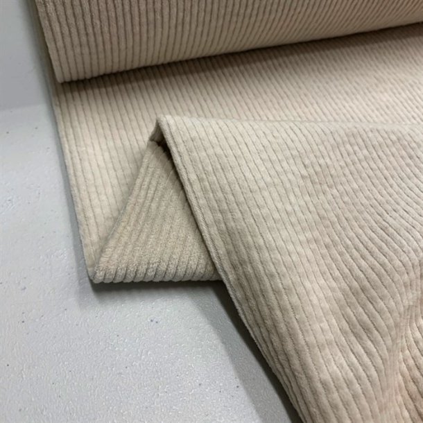 Bredriflet bomuldsfljl i sandfarve - pr. 0,25 meter