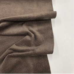 Bredriflet bomuldsfljl i brun - pr. 0,25 meter