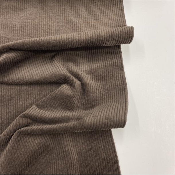 Bredriflet bomuldsfljl i brun - pr. 0,25 meter