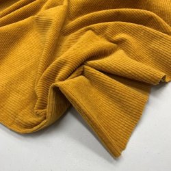 Bredriflet bomuldsfljl i karry - 0,25 meter