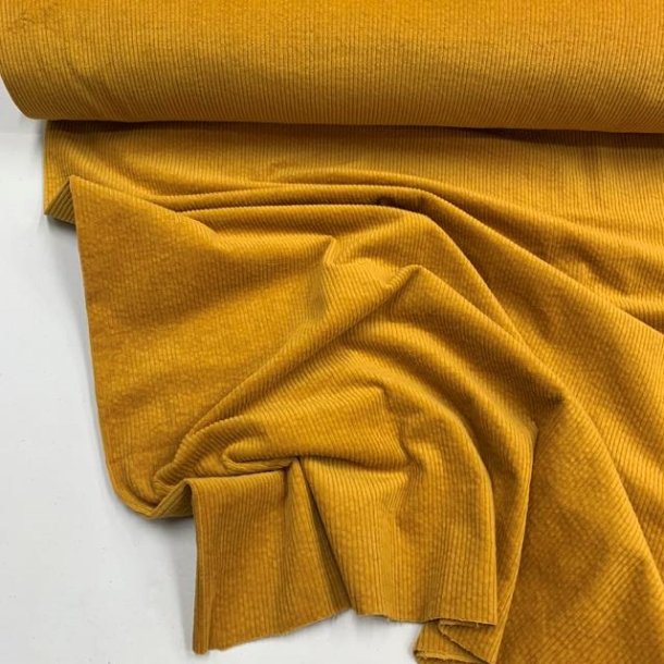 Bredriflet bomuldsfljl i karry - 0,25 meter