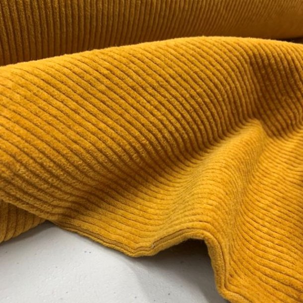 Bredriflet bomuldsfljl i karry - 0,25 meter