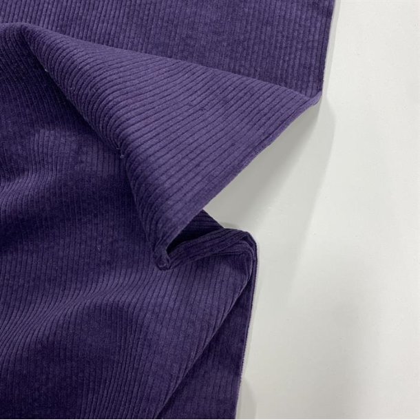 Bredriflet bomuldsfljl i lilla - pr. 0,25 meter