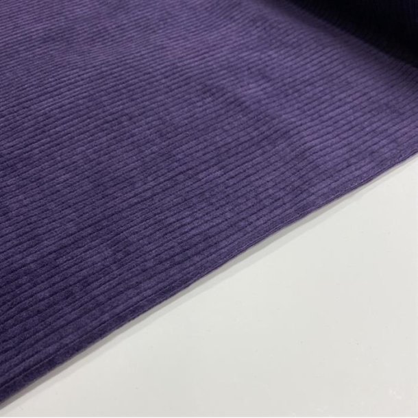 Bredriflet bomuldsfljl i lilla - pr. 0,25 meter