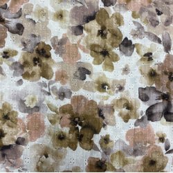 Broderie anglaise med blomster - pr. 0,25 meter 