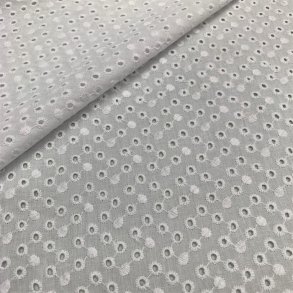 Broderie anglaise med prikker - pr. 0,25 meter