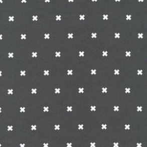 ko-tex bomuldsstof i gr med hvide kryds - pr. 0,25 meter