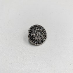 Detaljeret metal-blomster-knap, 26 mm