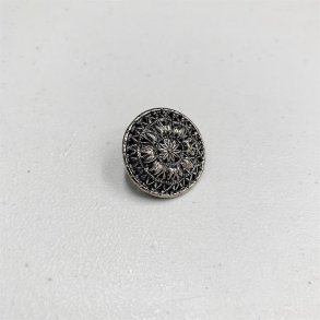 Detaljeret metal-blomster-knap, 26 mm