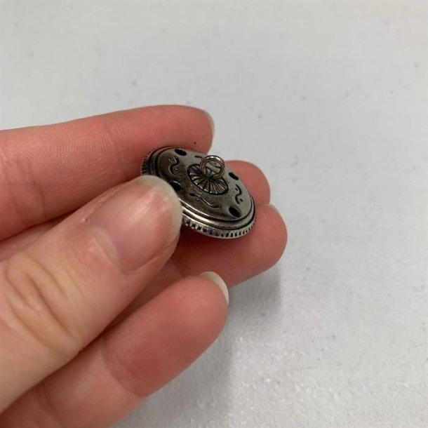 Detaljeret metal-blomster-knap, 26 mm