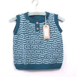 Drenge-vest med strukturmnster