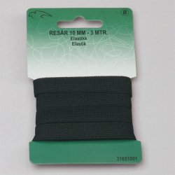 Elastik i hvid eller sort - 10, 14, 18, 25 eller 30 mm bred