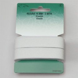 Elastik i hvid eller sort - 10, 14, 18, 25 eller 30 mm bred
