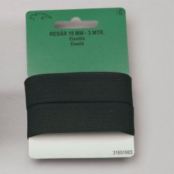 Elastik i hvid eller sort - 10, 14, 18, 25 eller 30 mm bred