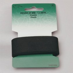 Elastik i hvid eller sort - 10, 14, 18, 25 eller 30 mm bred