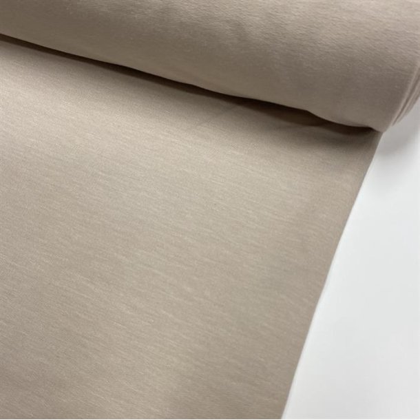 OEKO-TEX French Terry med bambus i lys beige - pr. 0,25 meter 