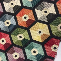 Gobelin med farverige sekskanter - pr. 0,25 meter