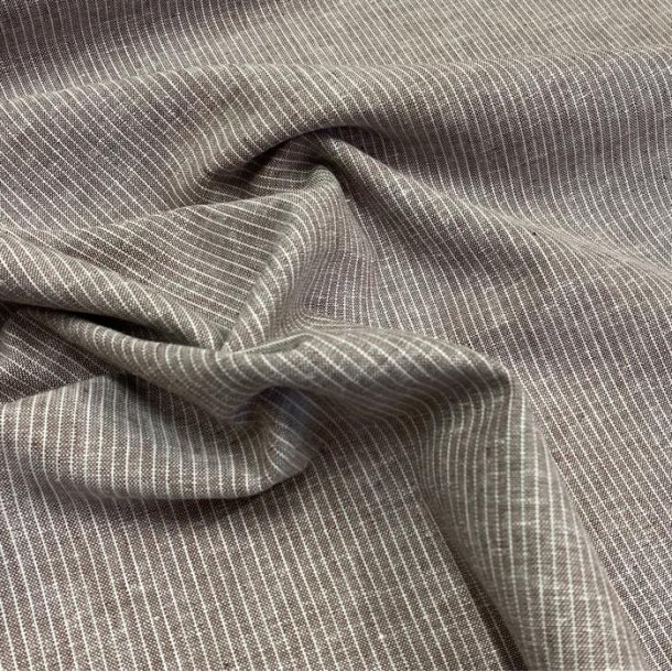 Hr / bomuld med brune striber - pr. 0,25 meter 