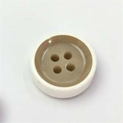 Hvid-beige knap - 13 mm  pr. stk