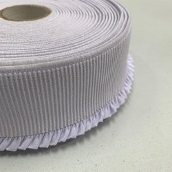 Hvid elastik med flsekant - pr. meter 
