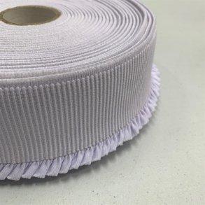 Hvid elastik med flsekant - pr. meter 