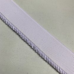 Hvid elastik med flsekant - pr. meter 