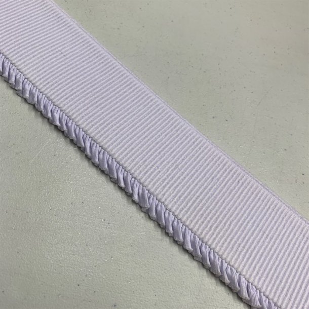 Hvid elastik med flsekant - pr. meter 