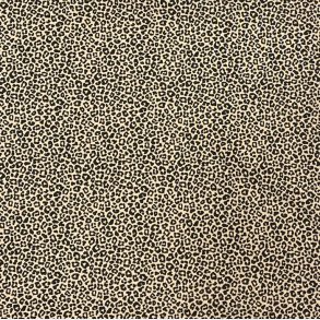 Bomuldsjersey i beige med sorte leopardpletter - pr. 0,25 meter.