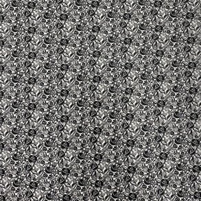 Liberty bomuldspoplin 'Full Bloom' i sort og hvid - pr. 0,25 meter. 