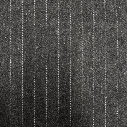 Stribet uld med polyester i koksgr - pr. 0,25 meter