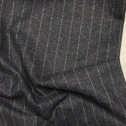 Stribet uld med polyester i blgr - pr. 0,25 meter