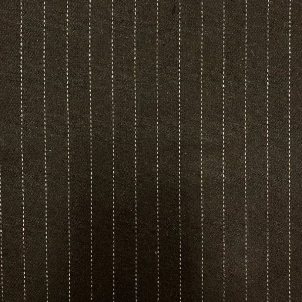 Stribet uld med polyester i brun - pr. 0,25 meter
