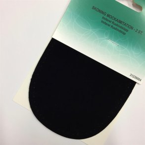 Imiteret ruskindslap 2 stk., sort 