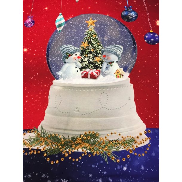 Jule-kupon med snemnd i glaskugle - pr. kupon 