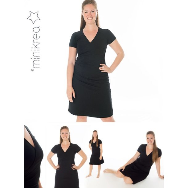 Kjole med drapering  - MiniKrea mnster 70042