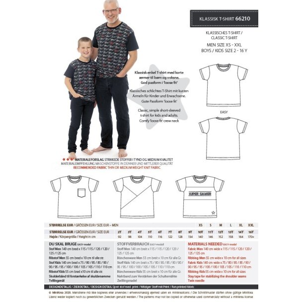 Klassisk T-shirt  - MiniKrea mnster 66210