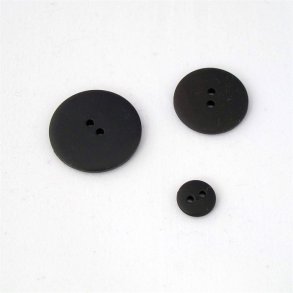 Sorte plastknapper i tre st�rrelser 11-28 mm