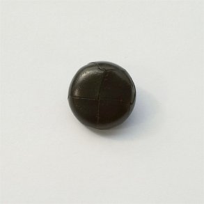 Frakkeknap med sort lderlook, 23 mm, 26 mm og 28 mm